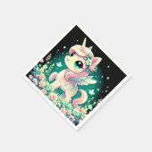 Boho Cartoon Unicorn赤ちゃんシャワー スタンダードカクテルナプキン (角)