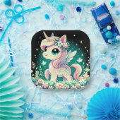 Boho Cartoon Unicorn赤ちゃんシャワー ペーパープレート (パーティー)