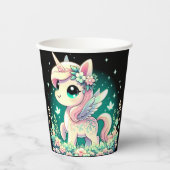 Boho Cartoon Unicorn赤ちゃんシャワー 紙コップ (正面)