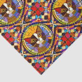 Boho Cat – モザイクタイルポートレートのCalicoおもしろい 薄葉紙 (詳細)