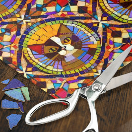 Boho Cat – モザイクタイルポートレートのCalicoおもしろい 薄葉紙