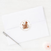 Boho Cat Address Labels – Cat Mom Gift ラウンドシール (封筒)
