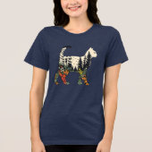 Boho Cat Plants Floral Nature Tee for Cat Lovers  トライブレンドＴシャツ (正面)