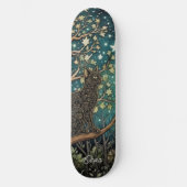 Boho cat starry night sky woodland forest スケートボード (正面)