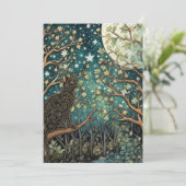 Boho cat starry night sky woodland forest 招待状 (スタンド正面)