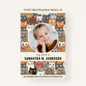 Boho Cats写真カスタムモダンの子識別 バッジ (正面)