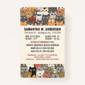 Boho Cats写真カスタムモダンの子識別 バッジ (裏面)