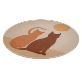 Boho Cats Sunset Desert Round Cutting Board カッティングボード (角)