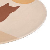 Boho Cats Sunset Desert Round Cutting Board カッティングボード (角)