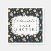 Boho Celestial Animal Baby Shower スタンダードカクテルナプキン (正面)