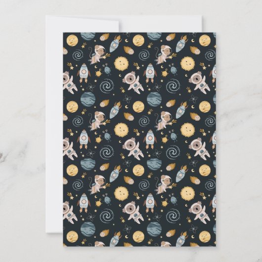 Boho Celestial Animal Baby Shower 招待状 (裏面)