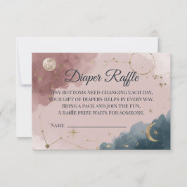 Boho Celestial Diaper Raffle Card | Gold Moon サンキューカード