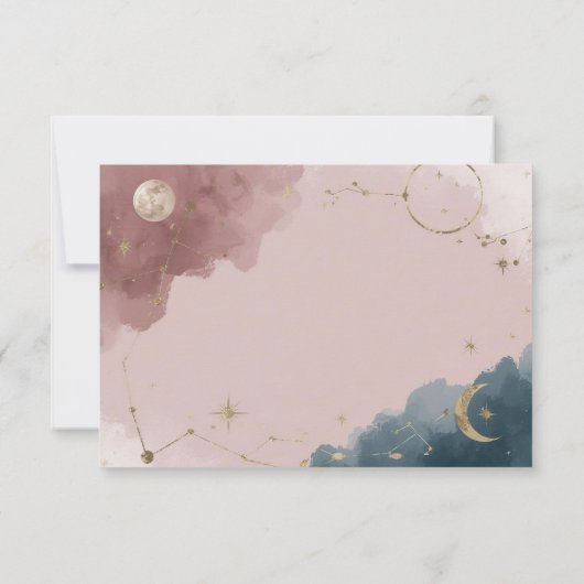 Boho Celestial Diaper Raffle Card | Gold Moon サンキューカード (裏面)