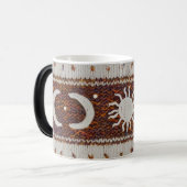 Boho Celestial Feather Knit Color Morphing Mug モーフィングマグカップ (正面左)