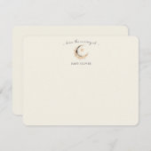 Boho Celestial Gender Neutral Baby Shower サンキューカード (正面/裏面)