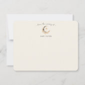 Boho Celestial Gender Neutral Baby Shower サンキューカード (正面)