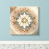 Boho Celestial Mandala in Soft Harmony キャンバスプリント (インサイチュ (ウッドフロア))