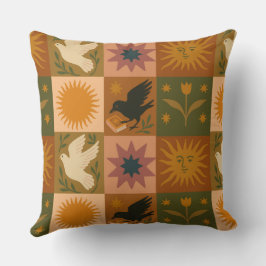 Boho Celestial | Retro Sun & Moon クッション