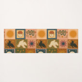 Boho Celestial | Retro Sun & Moon ヨガマット (裏面(横))