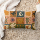 Boho Celestial | Retro Sun & Moon ランバークッション (ブランケット)