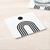 Boho Celestial Sun スクエアペーパーコースター (アングル)