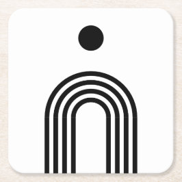 Boho Celestial Sun スクエアペーパーコースター