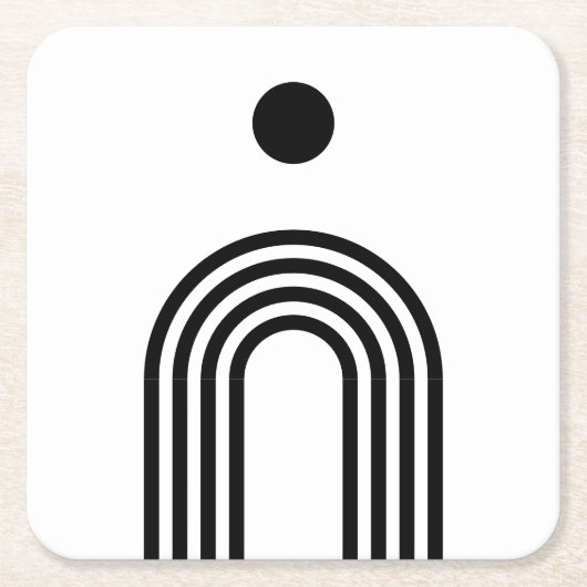 Boho Celestial Sun スクエアペーパーコースター (正面)