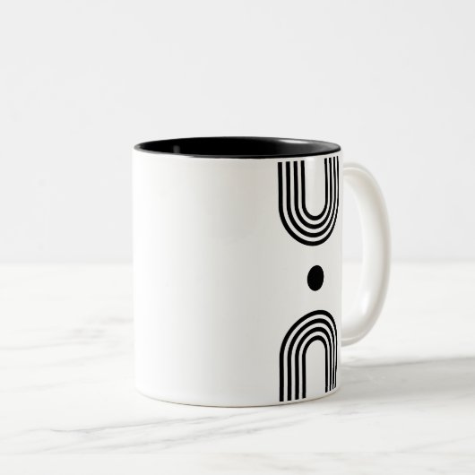 Boho celestial Sun ツートーンマグカップ (正面右)