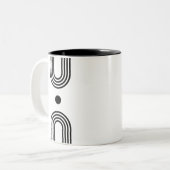 Boho celestial Sun ツートーンマグカップ (正面左)