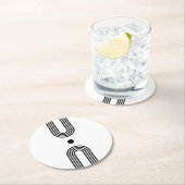 Boho celestial Sun ラウンドペーパーコースター (インサイチュ)