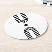 Boho celestial Sun ラウンドペーパーコースター (アングル)