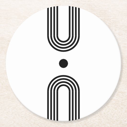 Boho celestial Sun ラウンドペーパーコースター (正面)