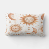 Boho Celestial Sun Moon Throw Pillow ランバークッション (裏面)