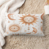 Boho Celestial Sun Moon Throw Pillow ランバークッション (ブランケット)