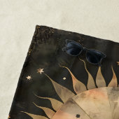 Boho Celestial Sun Moon Wildflower Garden ビーチタオル (インサイチュ)