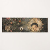 Boho Celestial Sun Moon Wildflower Garden ヨガマット (正面(横))