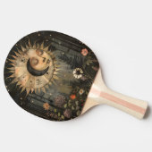 Boho Celestial Sun Moon Wildflower Garden 卓球ラケット (横)