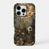 Boho Celestial Sun Moon Wildflower Garden iPhoneケース (裏面)