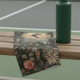 Boho Celestial Sun Moon Wildflower Garden Sports  ハンドタオル