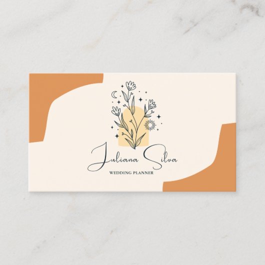 Boho Celestial Terracotta Minimalist 名刺 (正面)