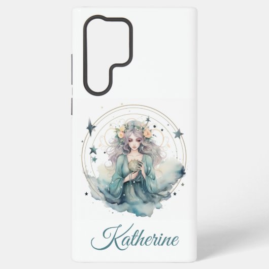 Boho Celestial Witchy Name Samsung Galaxyケース (裏面)