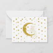 Boho Celestial Woman Moon Stars Astronomy Custom ノートカード (裏面)