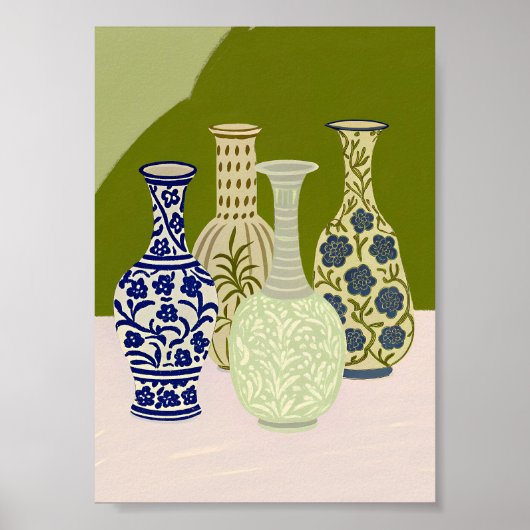 Boho Ceramic Vase Collection Art Poster Five  ポスター (正面)