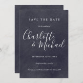Boho Chalkboard署名Save the Date Card 招待状 (正面/裏面)