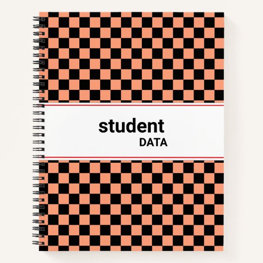 Boho Checkerboard Binder | Trendy Back to School  ノートブック (正面)