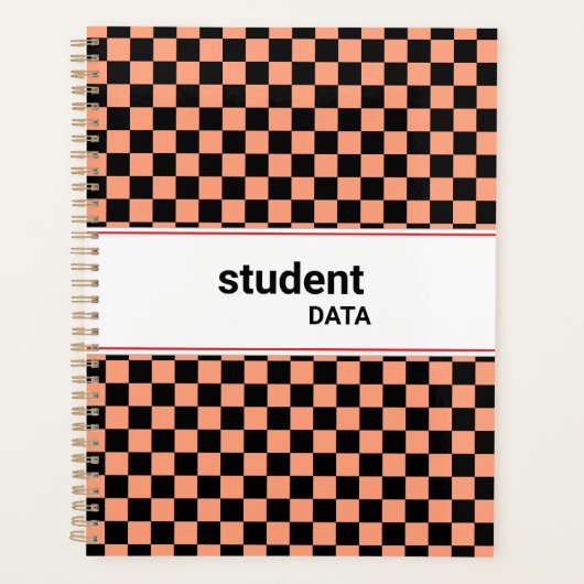 Boho Checkerboard Binder | Trendy Back to School  プランナー手帳 (正面)