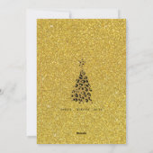 Boho Cheetahとグリッターオーバルフォトクリスマス シーズンカード (裏面)