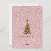 Boho Cheetah & Chetahバラグリッターオーバルフォトクリスマス シーズンカード (裏面)