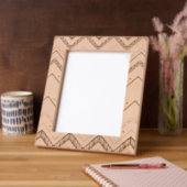 Boho Chevron Pattern Sage Geometric Wood Pri レーザー彫刻フレーム (左)