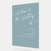 Boho Chicのア結婚クリル看板へようこそ。 アクリルサイン (傾斜)